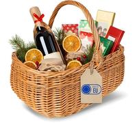 Panier en Osier avec Poignées - CREATIVE HOME - Pâques - Marron - 36 x 27 x 32 cm - Artisanal - Adulte