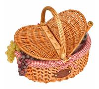 Panier en osier campagne - vichy rouge