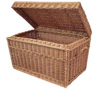Panier en Osier de 60 cm avec Couvercle - Coffre et Armoire en Osier Fait à la Main