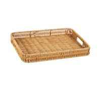 Panier en osier pour décoration de la maison, porte-mouchoirs, clés, bol organisateur rectangulaire, M, marron