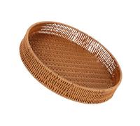 Panier en osier pour décoration de la maison, porte-mouchoirs, clés, bol organisateur rond, taille M, marron