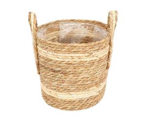 Panier en Osier pour Pots de Fleurs, Conteneur à Plantes, Support Organisateur de Plantes, Pot de Fleurs Séchées pour Rebord de Fenêtre Ou, 26cmx24cm