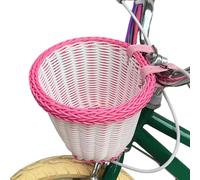 Panier en osier pour vélo d'enfant | Décoration de panier de vélo | Artisanat pour vélo d'enfant, tricycle, scooter, panier de vélo pour enfant