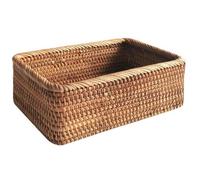 Panier en Osier Rectangulaire en Rotin Tissé à la Main Thé Aux Fruits Quelques Petites Douceurs Pain Pique-Nique BoîTe