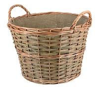 Panier en Osier RM Design pour Bois de Cheminée ou Linge, Panier à Linge ou Décoration, Brown, Carré, Osier, Rustique