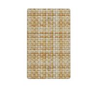 Panier en osier texturé beige à bascule simple plaque murale vierge couvercle d'interrupteur décoratif 1 gang pour cuisine, salle de bain, taille 11,4 x 7 cm