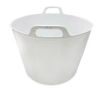 Panier en Plastique Souple pour Usage Alimentaire avec poignée renforcée (Blanc, 42 l) - sans BPA, Restaurants, Chambres frigorifiques, hôtellerie, Vendange, etc.