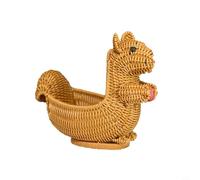 Panier en polypropylène style rotin avec silhouette d'animal pour le stockage des fruits et la décoration de l'espace de vie (écureuil)