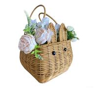 Panier en polypropylène style rotin avec silhouette d'animal pour le stockage des fruits et la décoration de l'espace de vie (lapin)
