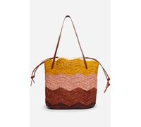 Sacs à main Vanessa Bruno Panier En Raphia Motifs Vagues Multicolore Et Cuir de Vachette pour Sacs T.U Multicolore