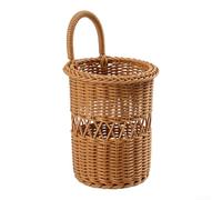 Panier en rotin artificiel tissé pour une utilisation murale dans les espaces de la maison pour ranger des articles sans prendre de place sur le comptoir (petit)