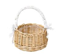 Panier en rotin avec poignée pour demoiselle d'honneur, panier de rangement tissé à la main pour biscuits, bonbons, fruits, paniers à fleurs pour Noël, Pâques, fête, maison, jardin, décoration de