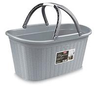 Panier en rotin avec poignée - Stefanplast - Elegance - Gris - 58 x 37 x 29 cm