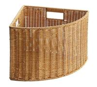 Panier en rotin, paniers d'angle panier en rotin tissé avec poignée paniers triangulaires en forme d'éventail pour étagère 'angle bureau salle de bain chambre à coucher