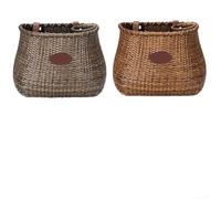 Panier en rotin pour vélo - Accessoire fiable pour toutes vos aventures - Couleur café
