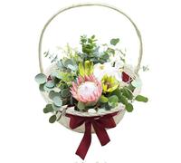 Panier en rotin tissé - Porte- rustique, sac de pique-nique de Pâques, rangement de mariage | Design sans distinction - Pièce de décoration de jardin faite à la main - Paniers élégants - Poignée