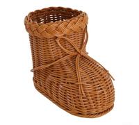 Panier en rotin tressé en plastique pour l'organisation de la maison, fruits, légumes, jouets, serviettes, linge et autres petits articles ménagers (bottes)