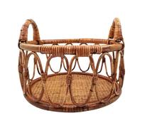 Panier en rotin vintage fait à la main pour photographie de bébé nouveau-né crée des scènes chaudes et confortables pour des photos mémorables