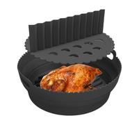 Panier En Silicone Pour Friteuse À Air | 21.5 cm Anti-Adhésif Disque Rond,Avec Séparateurs Panier De Friteuse Anti-Adhésif,Pour Cuisine Maison Restaurant Cuiseur Pâtisserie