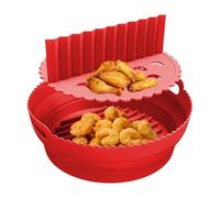 Panier En Silicone Pour Friteuse À Air | Bol Résistant À La Chaleur De 21,5 cm - Avec Séparateurs, Tapisserie Silicone Sécuritaire,Pour Cuisine Maison Dortoir Appartement Marmite Cuiseur