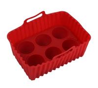 Panier en silicone pour friteuse à air chaud - Tapis de cuisson réutilisable pour friteuse à air chaud - Ustensile de cuisine pour rôtir, réchauffer les restes de saucisses