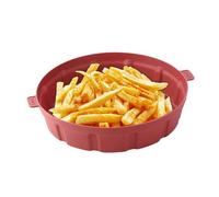 Panier en silicone pour friteuse à air - Doublure de cuisson ronde réutilisable pour friteuse à air, four et micro-ondes | Friteuse à air anti-adhésive résistante à la chaleur Plateau d'insert avec