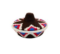 Panier en tajine de sparte avec couvercle, artisanal, multicolore, 28 x 8