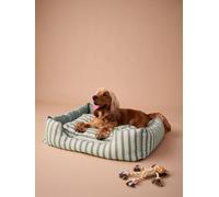 Panier en toile de coton pour chien rayé vert L