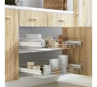 vidaXL Panier en treillis métallique 2 pcs 800 mm argenté