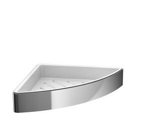 Panier éponge d'angle emco loft, montage mural encastré, insert plastique amovible, 054500103, Couleur: Chrome / Blanc