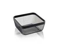 WAS Germany Panier de rangement déco fruits et légumes métal revêtu noir 24,5×24,5×11 cm