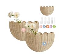 Panier festonné suspendre for pommes de terre, ail, oignons, paniers de rangement for garde-manger, corde en papier tissée à la main, support mural for pommes terre, paniers légumes suspendus(2pc)