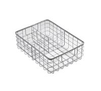 Panier filaire gris 3 compartiments métal - Gris clair - 36 cm X 26 cm X 11.5 cm - CALICOSY