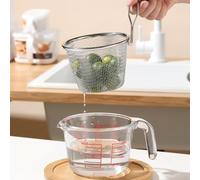 Panier filtrant de cuisine en acier inoxydable pour frire, faire bouillir et égoutter l'huile, équipé d'un support mural pour économiser de l'espace sur le plan de travail et améliorer l'ordre de la