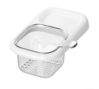 Panier filtrant pour évier de cuisine pour la collecte des déchets alimentaires et la prévention des obstructions de drainage, conçu en PVC et fonctionnalités d'économie d'espace (carrelage blanc)