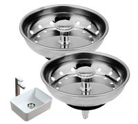 Panier Filtre d'Évier de Cuisine - Lot de 2 Bouchons de Vidage avec 32 Trous | Filtre Lavabo Réutilisable Panier Capteur | pour Cuisine Salle de Bain Douche Restaurant Culinaire Restauration