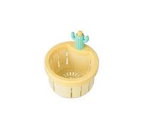 Panier Filtre Evier 1 pièce Crépine d'évier Cactus à pression, panier de vidange automatique, filtre multifonctionnel for baignoire(Light yellow)