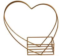 Panier Fleurs Métal pour robuste Couleur Or 29cm Hauteur Panier | Design cœur romantique, finition dorée élégante, pour idéal mariages, anniversaires, décoration maison