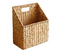 Panier fourre-tout d ' entrée en texture tissée naturelle, organisateur ouvert sur le devant avec poignée découpée pour clés de courrier, étagère de salle de bain, panier tissé en fibre naturelle,