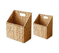Panier fourre-tout d ' entrée en texture tissée naturelle, organisateur ouvert sur le devant avec poignée découpée pour clés de courrier, étagère de salle de bain, panier tissé en fibre naturelle,
