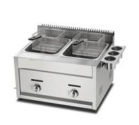 Panier friteuse à gaz commerciale restaurant ou électrique domestique de bureau amovible en acier inoxydable grande capacité Cuisinez Facilement Grande Variété D'aliments(B)