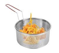 Panier Friteuse Cuisine Panier à friteuse rond en acier inoxydable avec poignée Chips Frites