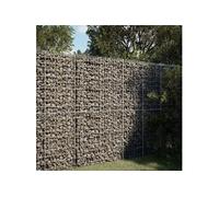 vidaXL Panier gabion avec couvercle 100x100x200 cm fer galvanisé Beige G