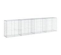 vidaXL Panier gabion avec couvercle 400x50x100 cm fer galvanisé argenté
