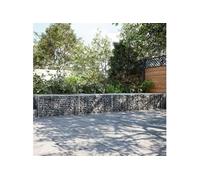vidaXL Panier gabion avec couvercle 800x100x50 cm en fer galvanisé gris