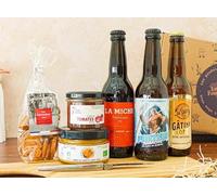 PANIER GARNI - Colis gourmand - Panier cadeau - Coffret : La Box Apéro et ses boissons artisanales d'Île de France