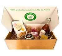 PANIER GARNI - Colis gourmand - Panier cadeau - Coffret - Les "Douceurs sucrées" : 5 produits de qualité issus de l'artisanat d'Île de France !