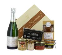 Panier garni de Noël - Coffret cadeau gourmand - Comprend 7 produits dont un Champagne idéal à offrir - Produits Normandie
