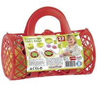 Jouets Ecoiffier - 982 - Panier Polochon Garni Dinette et 22 Accessoires Inclus - 100 % Chef - Jeu d'Imitation - Dès 18 mois - Fabriqué en France