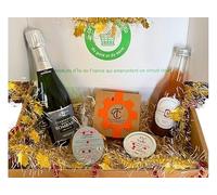 PANIER GARNI/PANIER GOURMAND/COFFRET GOURMAND/BOX GOURMANDE : le panier de Noël avec de fines bulles !